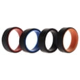 thumbnail image 1 of Juego de anillos de boda de silicona de 2 capas biselados de 8 mm - Negro por ROQ para hombres - Anillo de 4 x 12 mm, 1 of 1