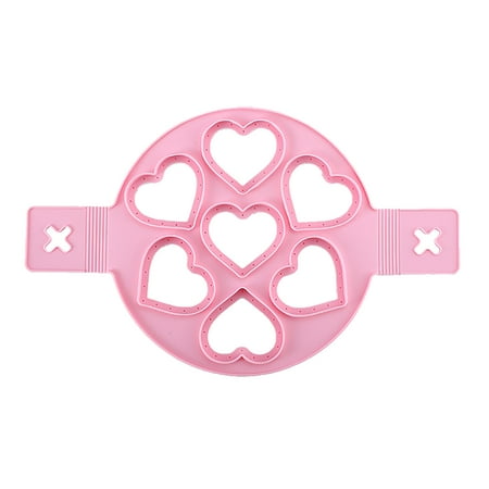 

Cooking Utensils 1 Pack Of Seven Hole Heart Shaped Non Stick Pancake Maker Mold Silicone Omelette Mold Tool For Home Kitchen