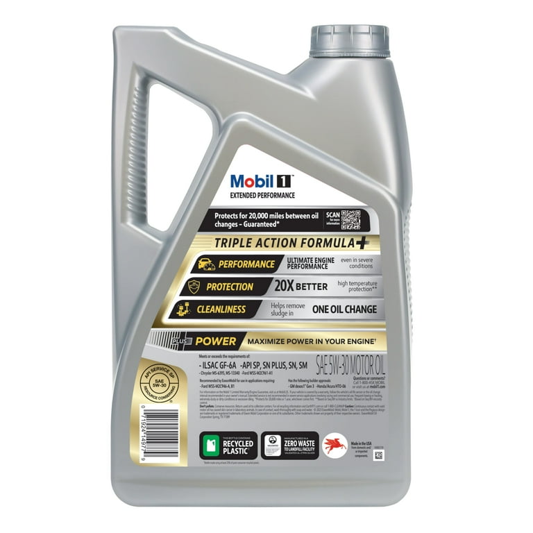 Mobil 1 5W30 Extended Performance Synthetic Oil 5 Quart Bottle Mobil 1 5W30 Extended Performance Synthetic Oil 5 Quart Bottle