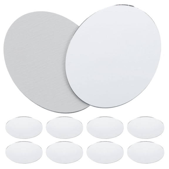 LEORX 10pcs Small Mirror Sheets Oval Mirrors Craft Mirrors DIY Makeup Mirror Projects Supplies