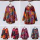 thumbnail image 5 of Abrigo de mujer Chaqueta con capucha de lana para mujer Abrigo suelto con botones y bolsillos con estampado vintage 1 1, 5 of 5