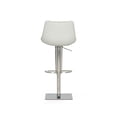 thumbnail image 4 of Cid 21 Inch Modern Swivel Counter Bar Stool, White Faux Leather, Adjustable- Saltoro Sherpi, 4 of 5