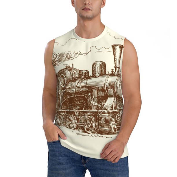 Balery Train Camisetas sin mangas para hombre, absorbe la humedad y protege contra el mal olor.-Medium