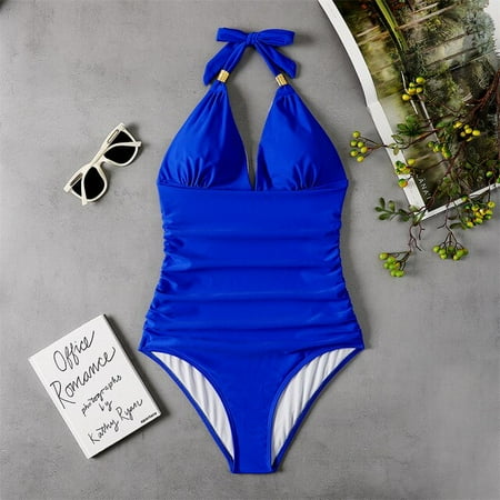Leopard Print Halter Backless One Piece Swimsuit Women Summer Beachwear Swimwear Swimming Suits Bathing Suit woman