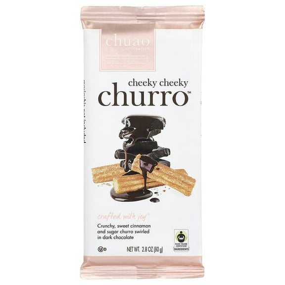 Chuao Chocolatier, Dark Chocolate Bar, Cheeky Cheeky Churro™, 2.8 oz Pack of 4
