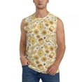 thumbnail image 3 of Uemuo Honey Honeycomb Pattern Men's Sleeveless T-Shirt,Muscle Athletic Tank Top, Moisture-wicking Quick-dry Breathable Classic Tee Top for Gym Run Outdoor Sports-Small, 3 of 8