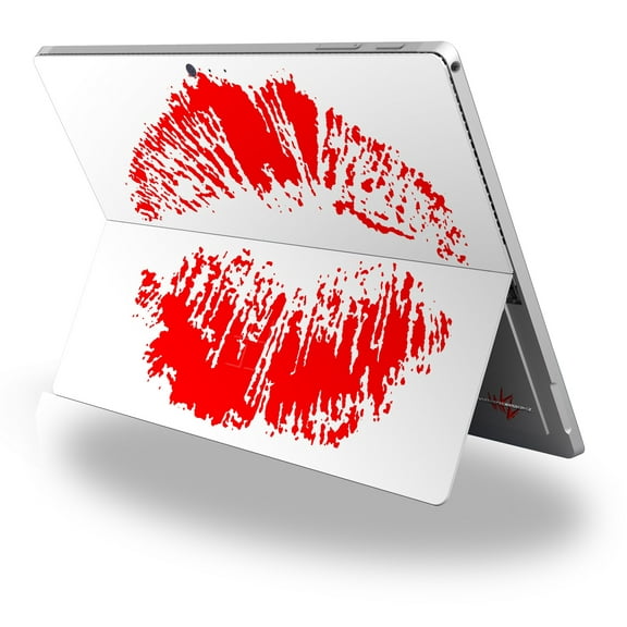 Decal Style Vinyl Skin for Microsoft Surface Pro 4 - Big Kiss Lips Red on White - (SURFACE NOT INCLUDED)