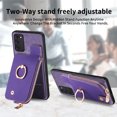 thumbnail image 5 of Nalacover Case for Samsung Galaxy S20 FE Wallet Case with Card Holder & Zipper Pocket, 360° Rotation Ring Kickstand Premium PU Leather Cover, Shockproof Magnetic Button Flip Stand Phone Case,Purple, 5 of 9