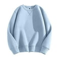 thumbnail image 3 of Crewneck Sweatshirts for Men 2025 Fall Winter Long Sleeve Lined Plain Basic Sweatshirt Pullover Tops, 3 of 5