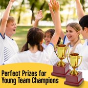 Fun Gold Cup Plastic Trophies 4 Inch 12 Pack Gold Plastic Awards Competitions Champion Celebrations Victory Vibes Spelling Bee Sports Galore, Football League Match Trophy