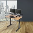 thumbnail image 2 of Stand Up Desk Store Split Top Electric Adjustable Height Standing Desk with Monitor Shelf (Black Frame/Natural Walnut Top, 48" Wide), 2 of 5