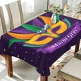 thumbnail image 4 of Coolnut Mardi Gras Tablecloth, Waterproof Washable Polyester Square Table Cover, Durable Tablecloth for Kitchen Dining Table Party Decor, 60"X 90", 4 of 7