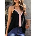 thumbnail image 2 of Uhndy Women's Tank Top Sexy V Neck Camisole Casual Sleeveless Spaghetti Strap Shirts Tops Pink XL, 2 of 5