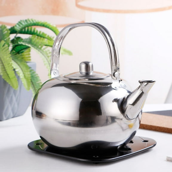 Raindrops Stainless Steel Tea Kettle with Filter for Stovetop Use Silver Color 1.5L Capacity