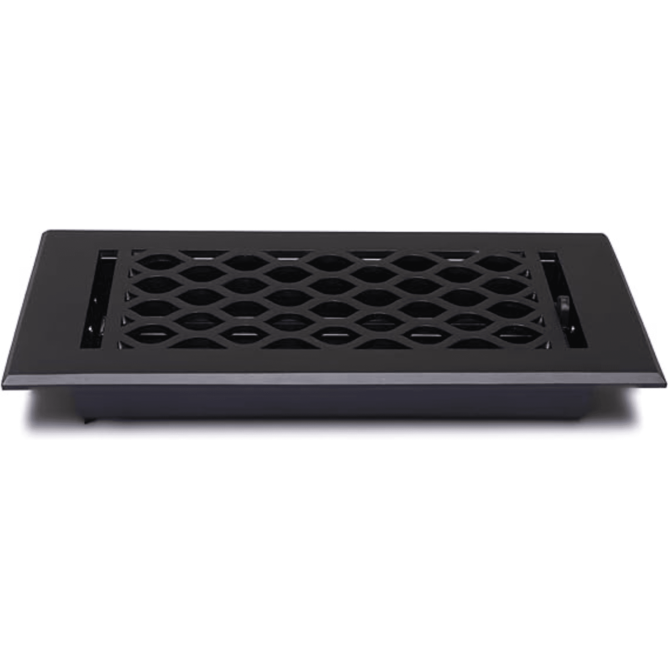 4"x10" (Duct Opening) Cast Aluminum All Metal by Caststo, Color-Matte Black, Overall (6"x12") Heavy Duty vent Cover- Wave