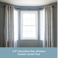 thumbnail image 2 of Kenney Mission Decorative Steel Bay Window Double Curtain Rod, 78-144" Adjustable Length, 3/4" Dia., Black, 2 of 7