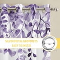 thumbnail image 6 of Purple Kitchen Curtains Window Panels, Eucalyptus Leaves Insulated Window Treatment Curtain, Grommet Curtains for Bedroom/Living Room/Bathroom, 2 Piece 52"Wx45"L, 6 of 8