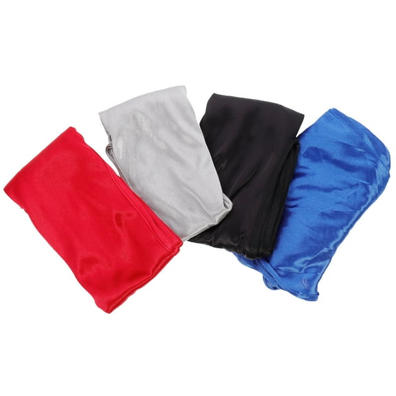 LOLIPPYY 4-Pack Silk Tail Headscarf Wraps Elastic Band for Comfortable Home Use Assorted Colors
