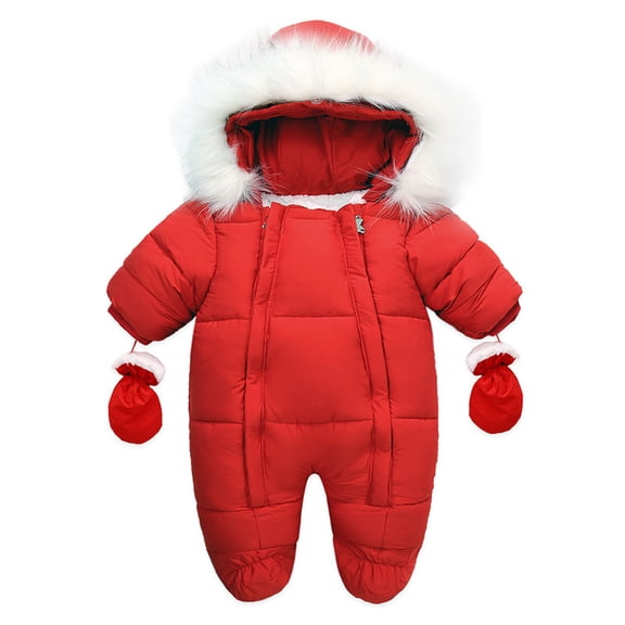 Mercatoo Clothes Hooded Snowsuit Infant Outwear Baby Winter Coat Wear Jumpsuit Girls Jacket Snow Zipper Boys Kids Snow Suits