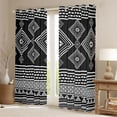 thumbnail image 2 of jejeloiu Rustic Western Aztec Black Out Curtains,Retro Bohemian Print Curtains Pack of 2 (42x63 Each),Gray Rhombus Triangle Bedroom Curtains For Men Women,Microfiber Bedroom Decor, 2 of 6