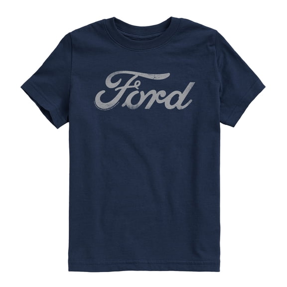 Ford - Grey Ford Logo Tonal Washed - Youth Boys Short Sleeve Graphic T-Shirt