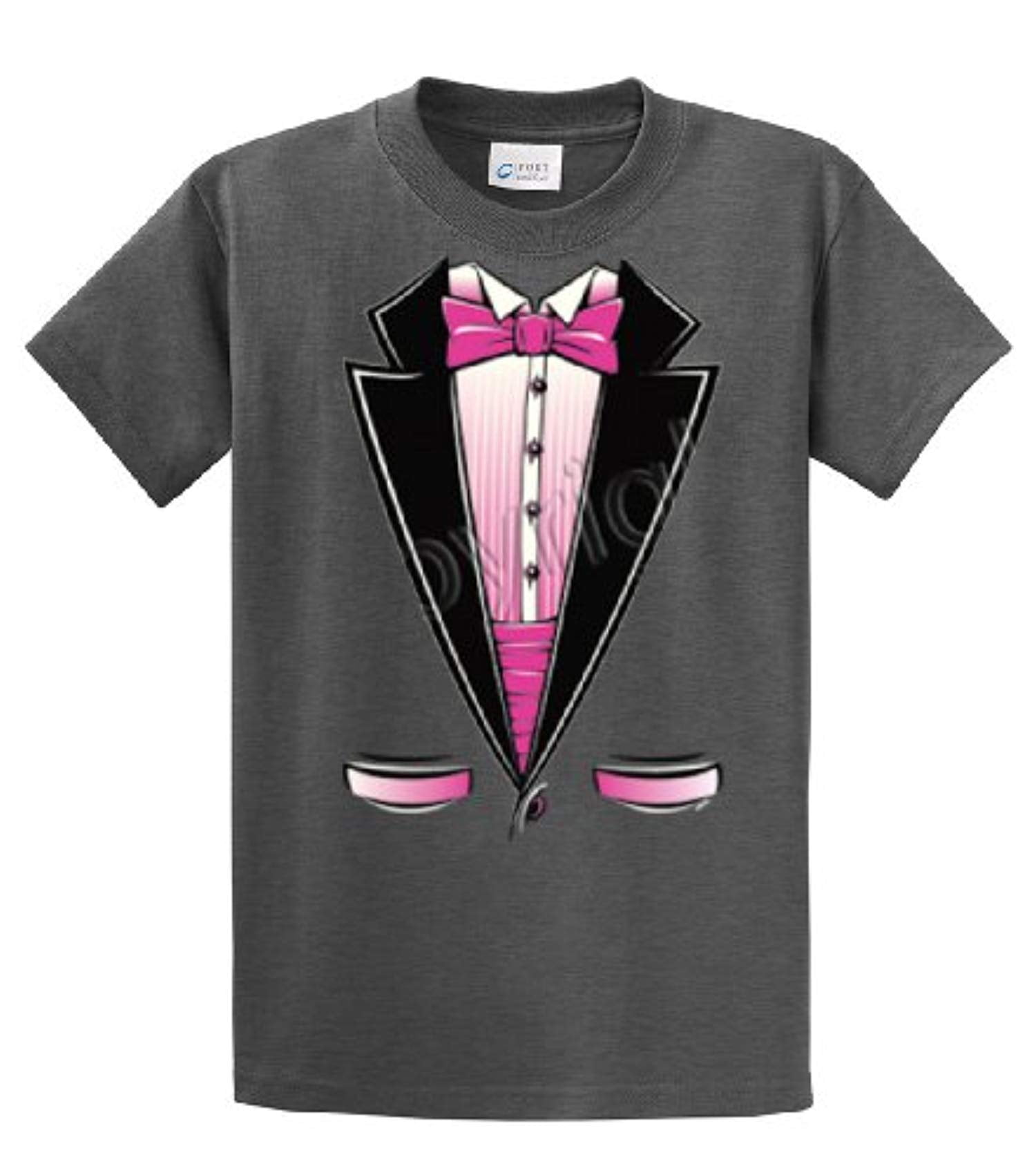 Trenz Shirt Company - Tuxedo T-Shirt Neon Pink Party Tux-heathergray-xl ...