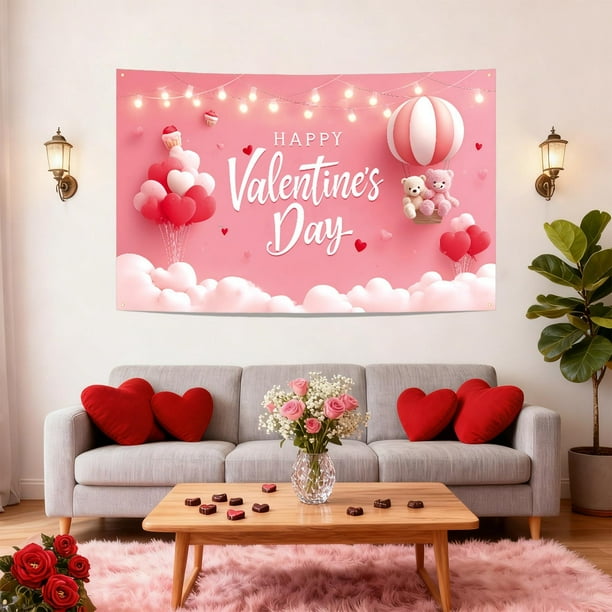 Tapiz de poliéster para festivales, decoración navideña, 180 x 114 cm, tapices de San Valentín, decoración de habitaciones, revestimientos de paredes, tapices para el hogar, tapices de San Valentín, d