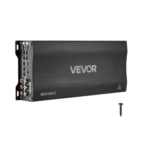 VEVOR Car Audio Amplifier, 5-Channel Bridgeable Car Amplifier, Multichannel Class D Stereo Amp, Max. 4 x 100W at 4 Ohms / 4 x 200W at 2 Ohms   1 x 1000W at 2 Ohms / 1 x 500W at 4 Ohms, for Vehicles