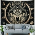 thumbnail image 4 of Creowell  Wolf Moon Tapestry Wall Hanging Party Decorations Home Decor For Bedroom Living Room Dorm 60x50inch, 4 of 6