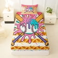 thumbnail image 3 of Erosebridal Baseball Ice Cream Drip Twin Sheet Sets, Waffle American Flag Bedding, 1 Flat Sheet, 1 Fitted Sheet and 1 Pillowcase, 3 of 5
