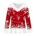 thumbnail image 4 of Birdeem Joyeux Noël Blouse Décontractée à Manches Longues Col en V pour Femmes, 4 of 12