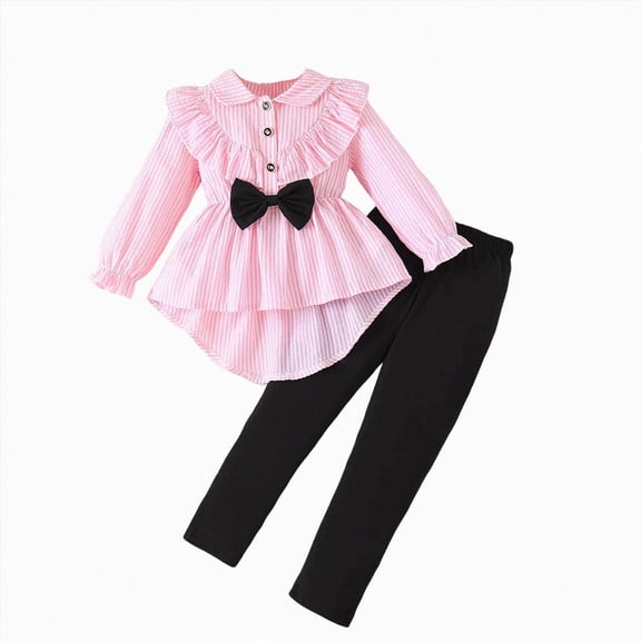 TOWED22 Baby Infant Toddler Girl 2Pcs Clothes Set Fall Winter Outfits Long Sleeve Crewneck Sweatshirt and High WaistPants Soft(Red,12-18 M)