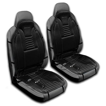 Automotive Heating - Zento Deals 12V Heated Car Seat Cushion – 2 Pack Comfortable Heating Warmer Pad with Secured Straps Perfect for Cold Weather and Winter Driving