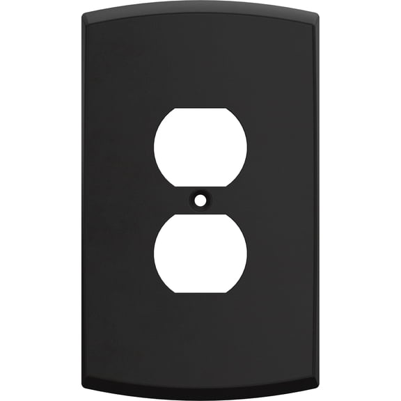 Franklin Brass Soft Arch (3-Pack) Outlet Covers Matte Black 1-Gang Oversized Wall Plate Single Duplex Switch Plates Electrical Outlet Covers W35892K-FB-CP