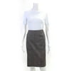 Pre-owned|Escada Womens Cotton Blend Brown Teal Plaid Pencil Skirt Size 44