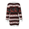 thumbnail image 4 of FOCUSNORM Robe de Chandail de Noël pour Femmes Juniors, Robe en Tricot à Manches Longues à Col Rond, 4 of 8