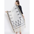 thumbnail image 4 of eloria Floral Off White Woman's Indian Ethnic Chunni, Dupatta, Stole, Scarf Shawl Wrap, 4 of 4