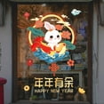 thumbnail image 3 of Visland Cartoon Rabbit Glass Sticker Happy New Year Chinese Traditional Elements Waterproof Removable Home Decoration 2023 Rabbit Year Shopwindow Decal for Spring Festival, 3 of 7