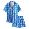 thumbnail image 4 of TechWave Robe de Bain de Pâques pour Bébé Fille Robe pour Fille Nœud Papillon Imprimé Col à Revers Manches Courtes Haut Shorts Confortables Ensemble de Pyjama Boutons Mignons Conçus Confortables Respirants pour la Maison, 4 of 4