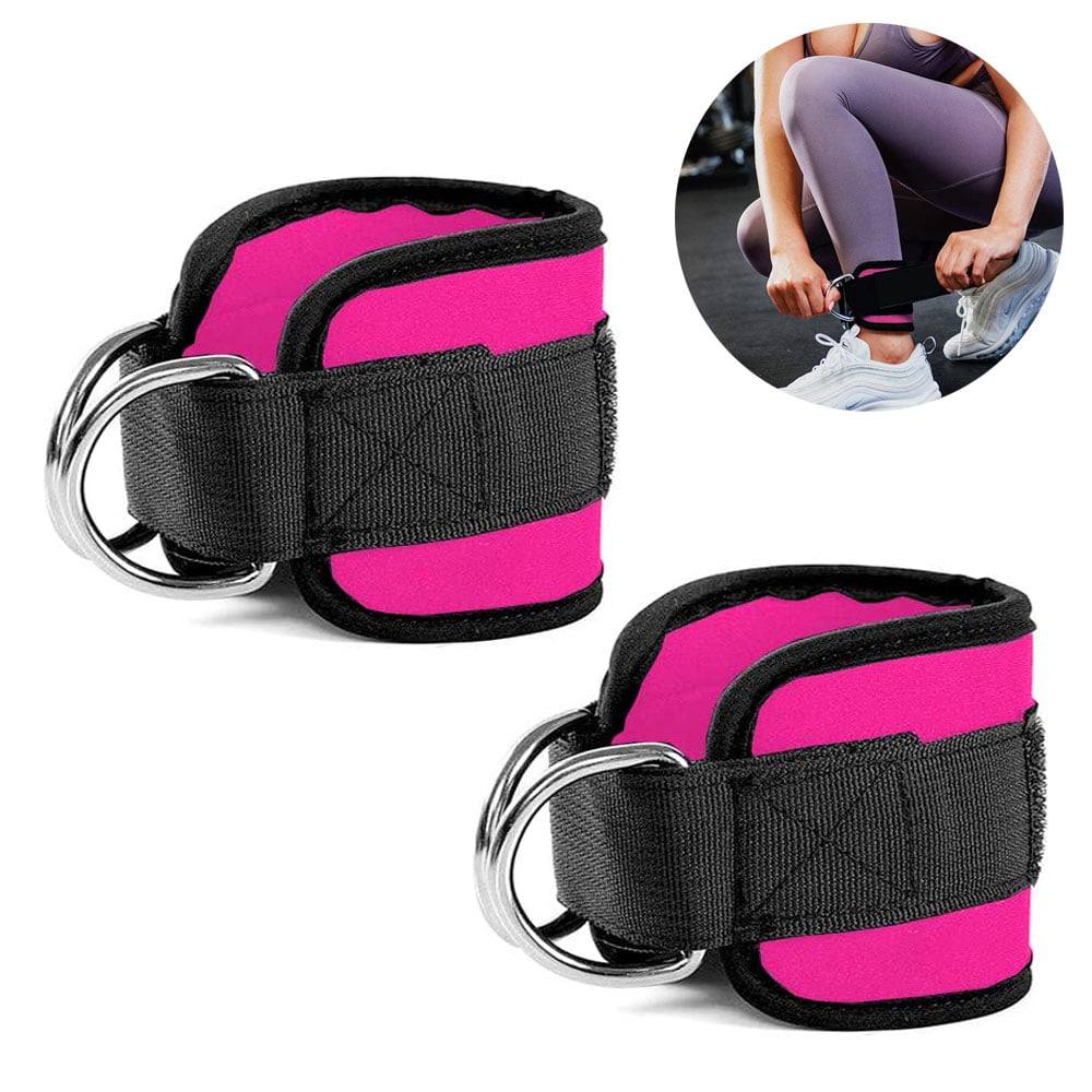  2Pcs Ankle Strap, Double D-ring, Adjustable and Soft Fitting  Neoprene Filled Fitness Ankle Strap,Used for Gym Cable Machine,Hip  Rebound,Leg Extension and Ankle Exercise : Sports & Outdoors