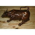 thumbnail image 6 of Wall Street Bull Large Bronze Statue - Premium and Sophisticated Decorative Sculpture, Bold & Iconic Charging Bull Art Piece for Home, Office Decor, 12"L x 6"W x 7.5"H, 6 of 12