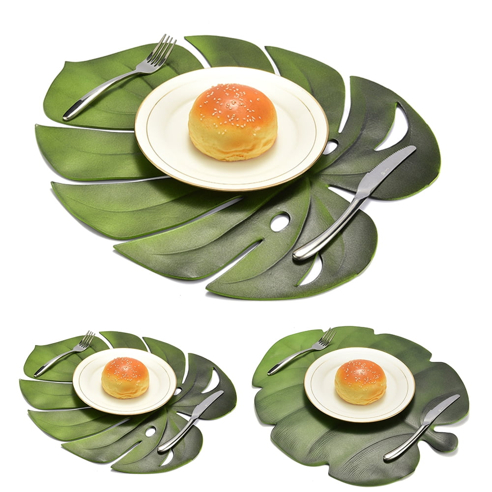 SPRING PARK Artificial Monstera Leaf Kitchen Placemat Mat Bowl Anti