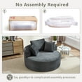 thumbnail image 6 of Round Lounge Chaise, Sofa Bed with Memory Foam Sectional Couches for Living Room, Cloud Couch with three pillows, 6 of 8