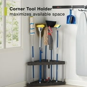 Rubbermaid Corner Tool Tower, Garage Storage, Holds 30 Tools, Black