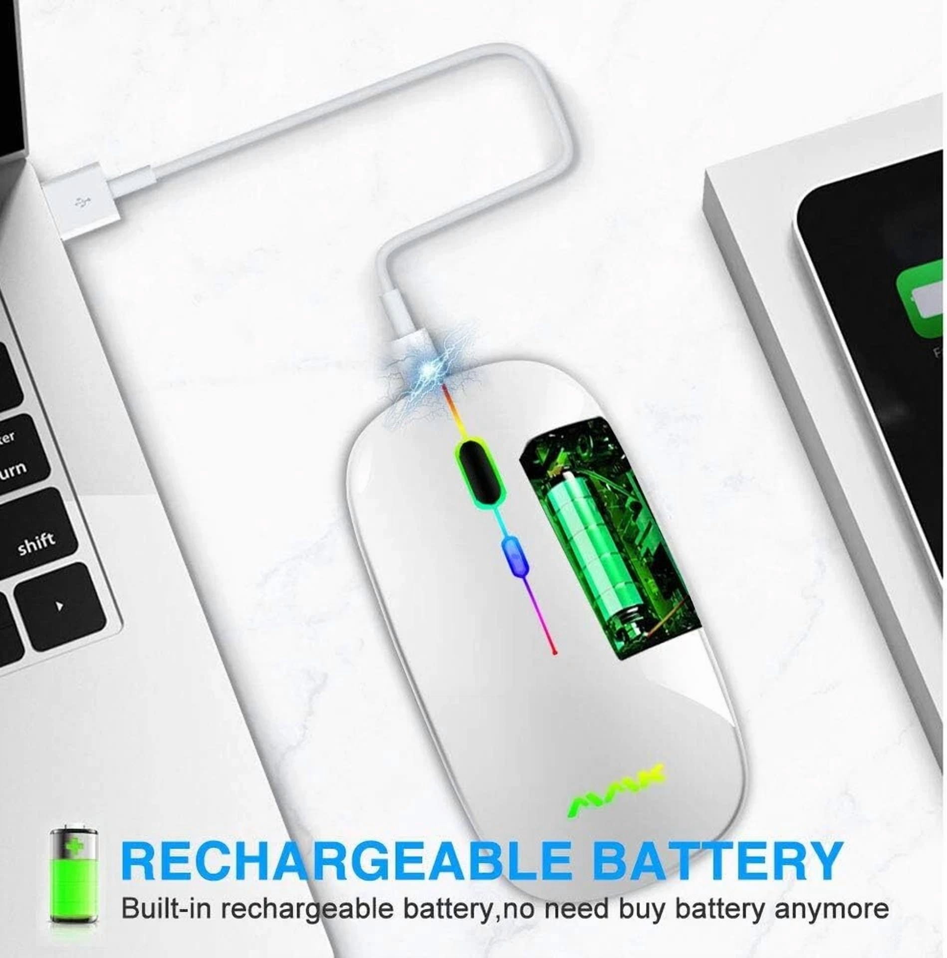 BUTTERFLY- Wireless Bluetooth Mouse, Rechargeable Usb Optical Mouse, Led Slim Dual Mode(Blu