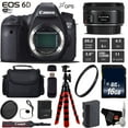 thumbnail image 1 of Canon DSLR Camera with 50mm f/1.8 STM Lens + Wireless Remote + UV Protection Filter + Case + Wrist Strap + Tripod + Card Reader - Intl Model Canon 1897C009-16GB-Basic Kit, 1 of 6