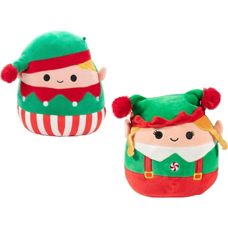 Squishmallows 8-Inch Bartie & Emmy Elves Set - Official Jazwares Plush - Collectible Soft & Squishy Elf Stuffed Animal Toy - Gift for Kids, Girls & Boys
