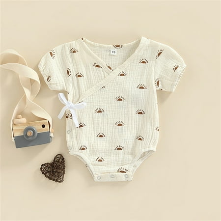 

NIUREDLTD Baby Girls Print Spring Summer Short Sleeve Romper Bosyduit Clothes
