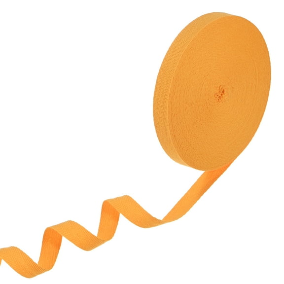 Uxcell Cotton Twill Tape 5/8 inch 23 Yards Cotton Twill Ribbon Bias Binding Tape Herringbone Webbing Trim Golden Yellow