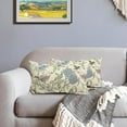 thumbnail image 4 of Vintage Floral Bird Lumbar Pillow Covers 12x20 Inch Set of 2 Gray Blue Green Flowers Leaves Decorative Throw Pillows For Couch Chinoiserie Pillow Cases Home Decor For Sofa Bed Porch Room Outdoor, 4 of 6